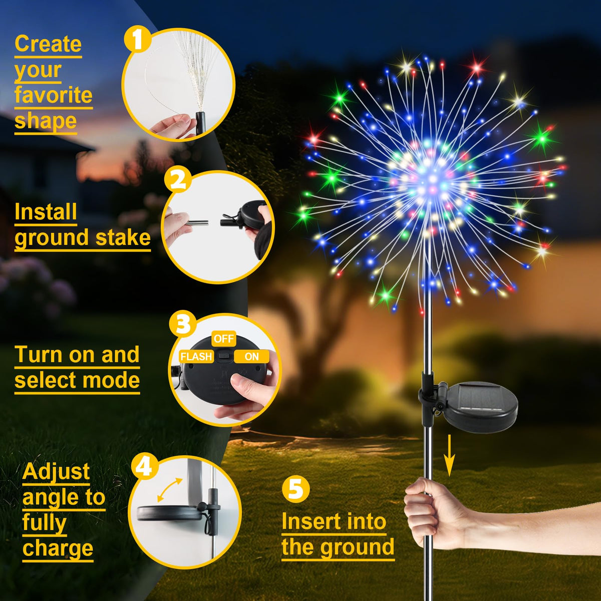 Soomit solar panels charge in daylight for long-lasting nighttime illumination