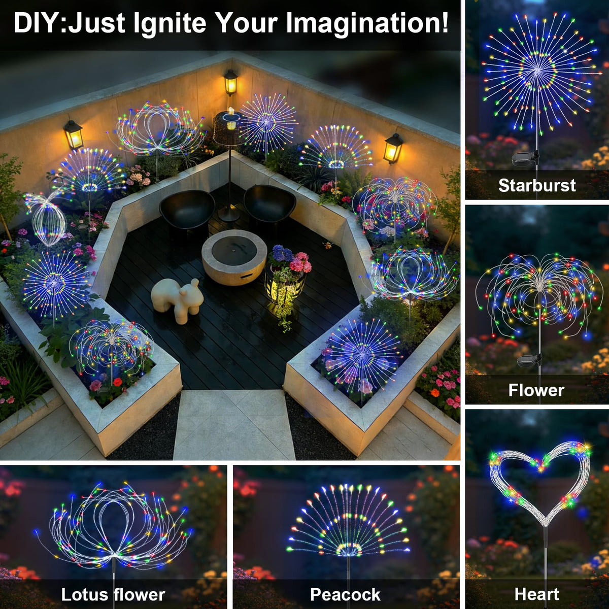 Soomit lights with flexible copper wire can be shaped into stars or flowers