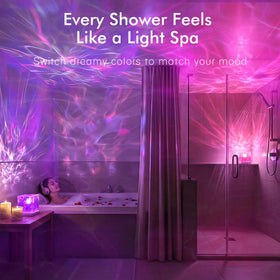 sooogd rechargeable shower light 3000mAh battery for cordless placement.