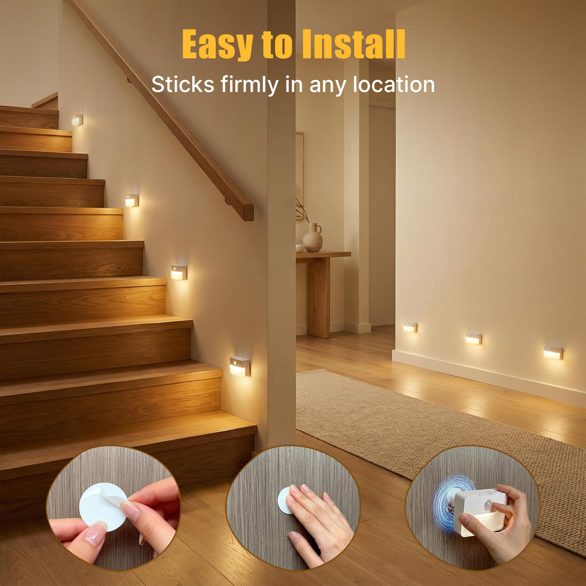 sooogd stair light charges via USB-C for easy power