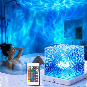 sooogd waterproof shower light with water ripple projection for serene ambience.