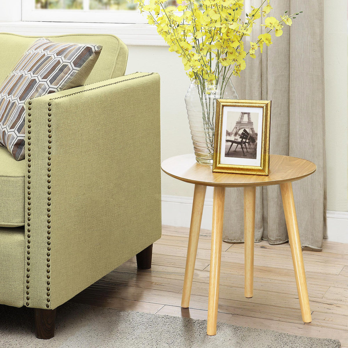 Sopicoz bedside table legs 16inch natural wood for balanced height