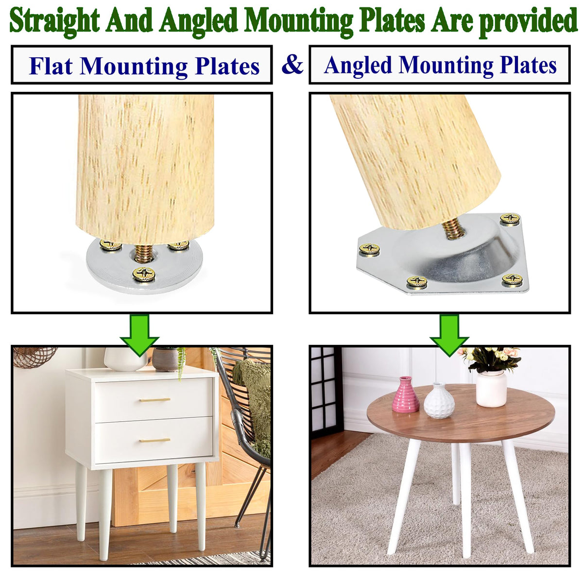 Sopicoz coffee table legs 16inch natural wood add height and stability