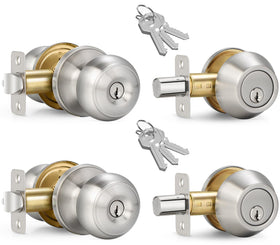 Sopoby 2-sets entry knob and deadbolt for convenient access
