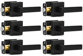Sopoby 6-pack matte black door levers provide a stylish privacy upgrade for interior doors.