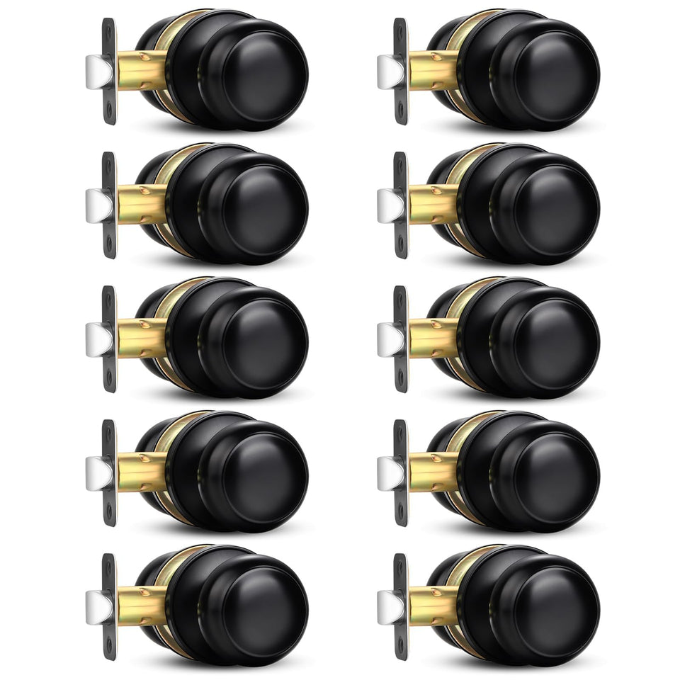 Sopoby Black Door Knob assembly shows smooth edges and sturdy build for fast setup.