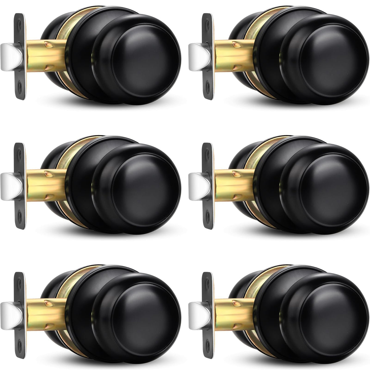 Sopoby black door knob round face with durable stainless finish for longevity.