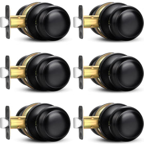 Sopoby black door knob round face with durable stainless finish for longevity.