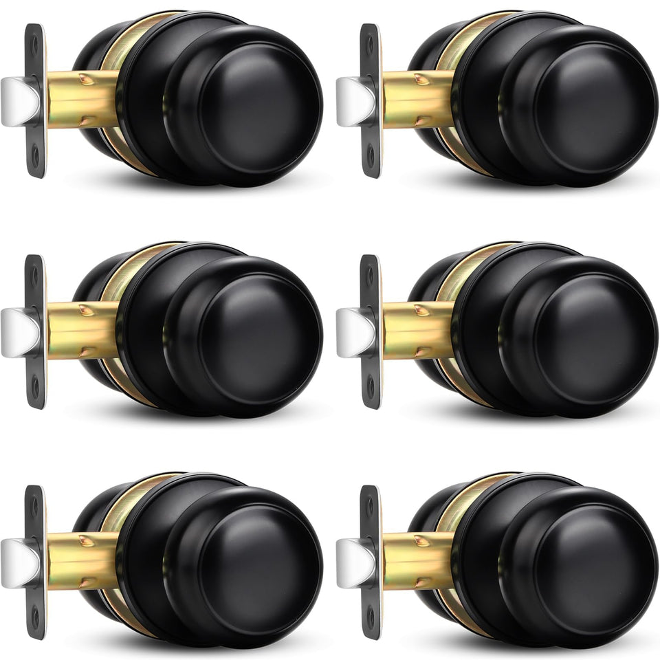 Sopoby black door knob round face with durable stainless finish for longevity.