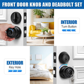 Sopoby deadbolt cylinder assembly showing brass tumbler pins for reliable entry security.