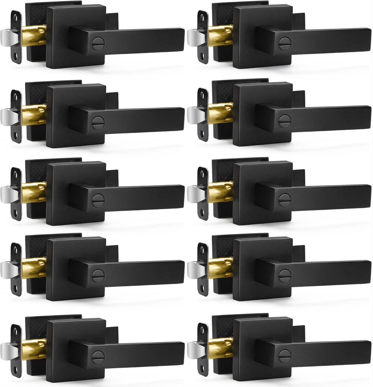 Sopoby matte black door handle lever close-up with modern finish and smooth grip