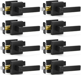 Sopoby matte black door handle with privacy lever for bedroom and bathroom privacy.