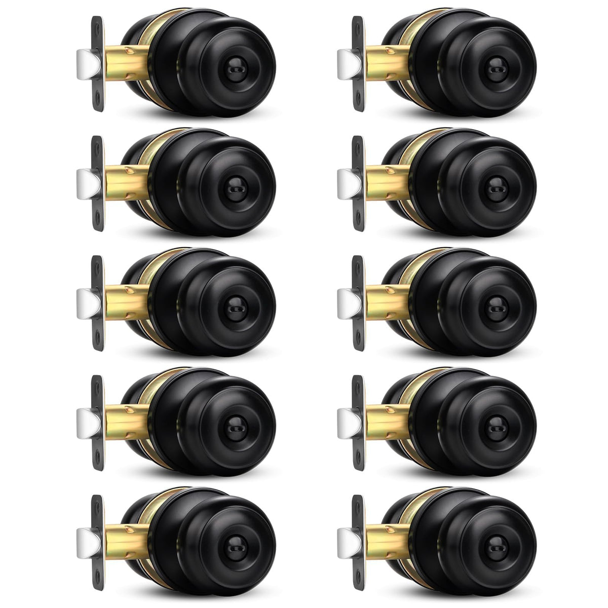 Sopoby privacy door knob with round keyless design for bedroom and bathroom privacy