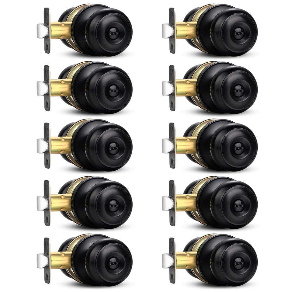 Sopoby privacy door knob with round keyless design for bedroom and bathroom privacy