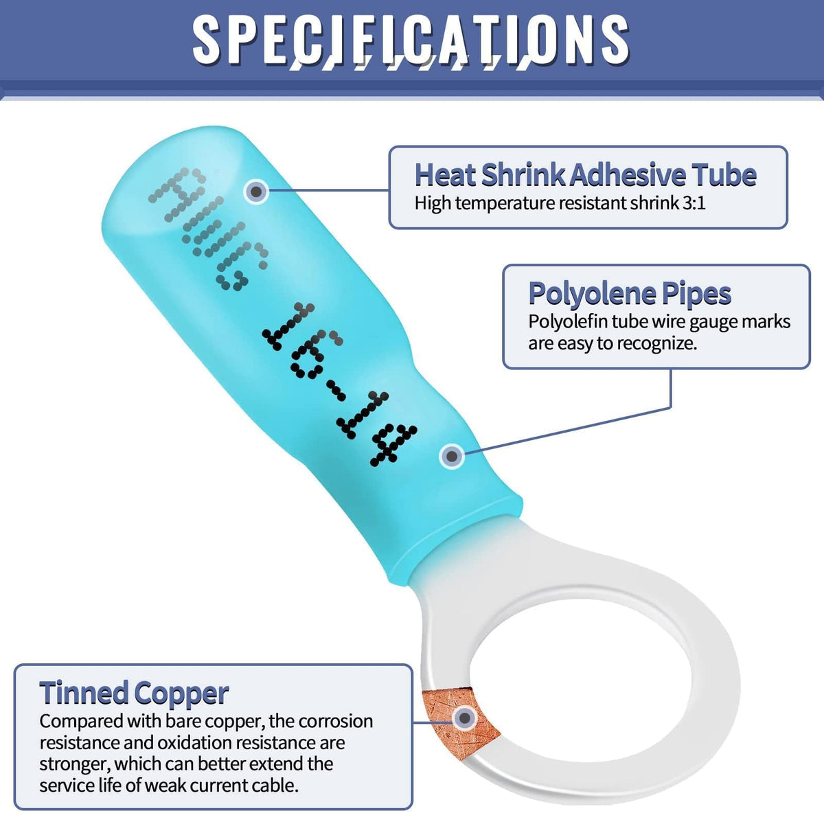 Sopoby red copper tinned connectors for improved conductivity.