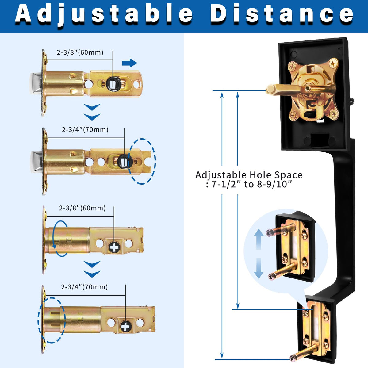 Sopoby reversible door handle suitable for both right- and left-handed doors.