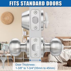 Sopoby reversible door knob installation for left or right handed doors