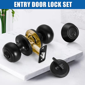 Sopoby round ball matte black closeup highlighting durable, modern exterior hardware