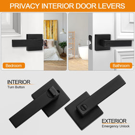 Sopoby square lever privacy—modern interior door hardware for everyday use.