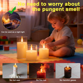 SORALEK 3D realistic flickering flames create lifelike warmth.