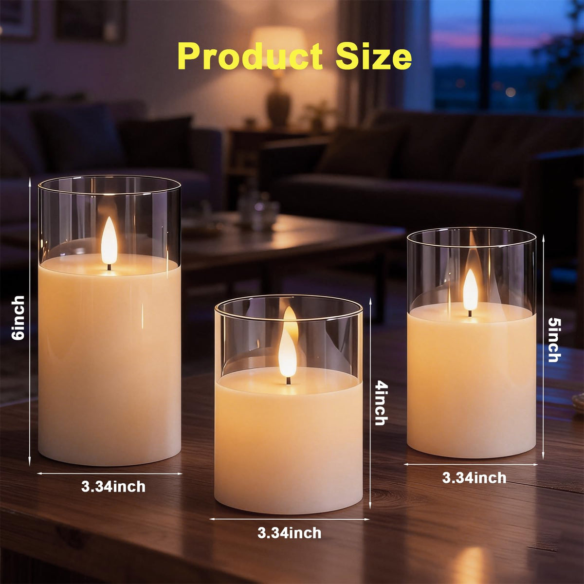 SORALEK candles in 4-6 inch heights for layered décor.