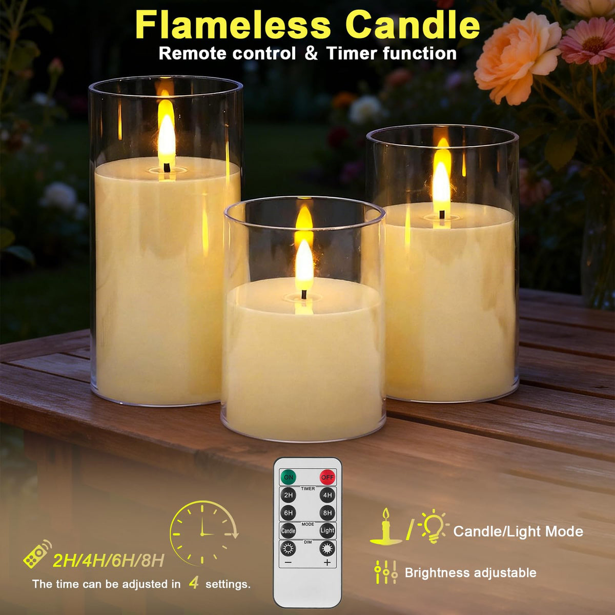 SORALEK candles with timer offer worry-free nightly lighting.