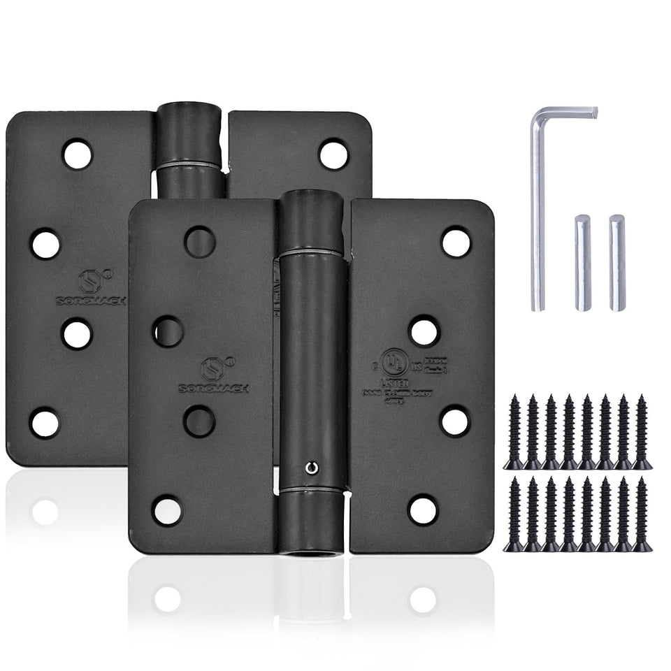 SORGMACH self closing hinge 4x4 matte black pair for smooth interior doors