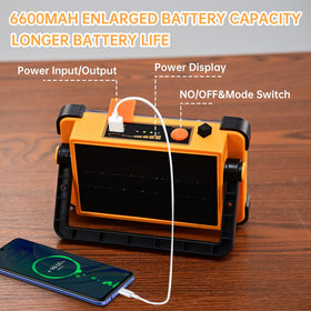 Sorgracer Flood Light with USB-C and solar charging for off-grid power