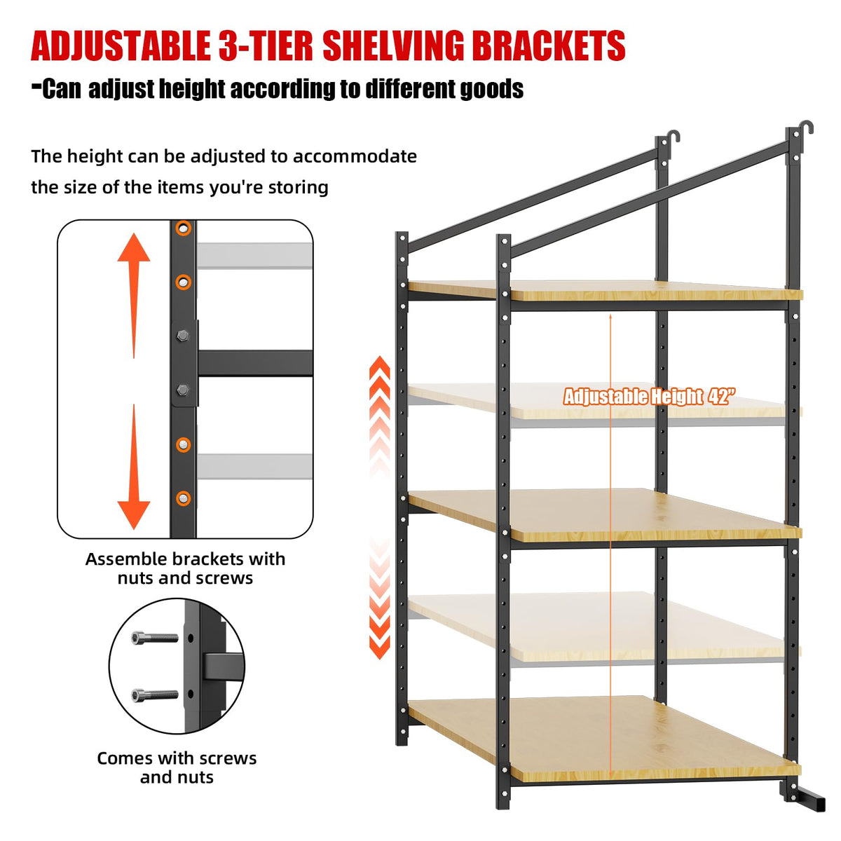 SORQINOTER bracket arms support up to 1200 lbs per bracket for secure loads.