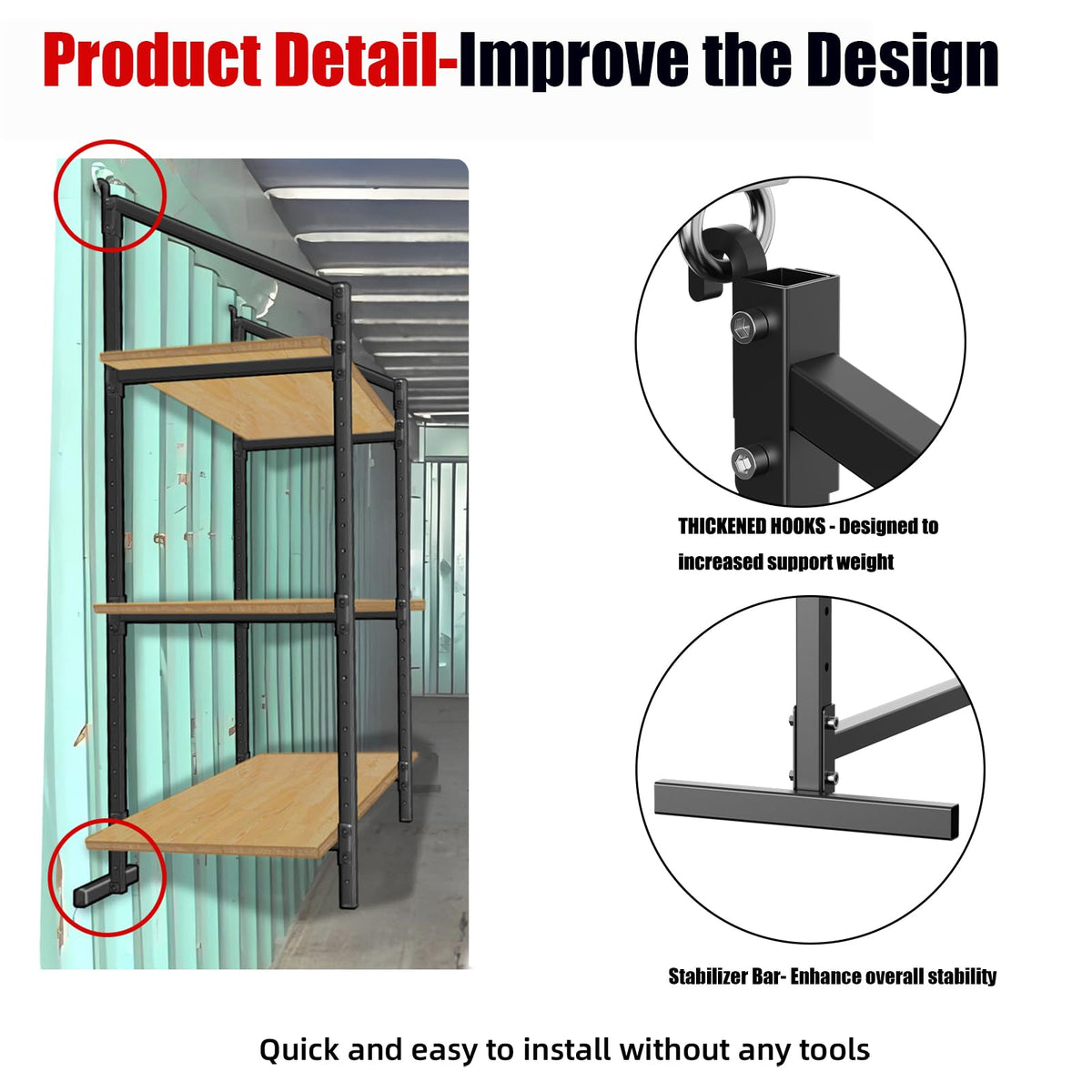 SORQINOTER powder-coated steel construction resists rust for long-term use.