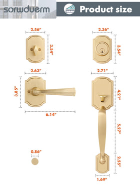 SORWDUERM adjustable latch adapts to backset options for standard doors.