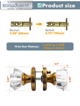 SORWDUERM easy-install door knob for interior doors