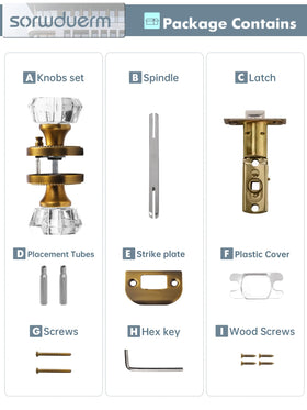 SORWDUERM interior door hardware suitable for bedrooms and bathrooms