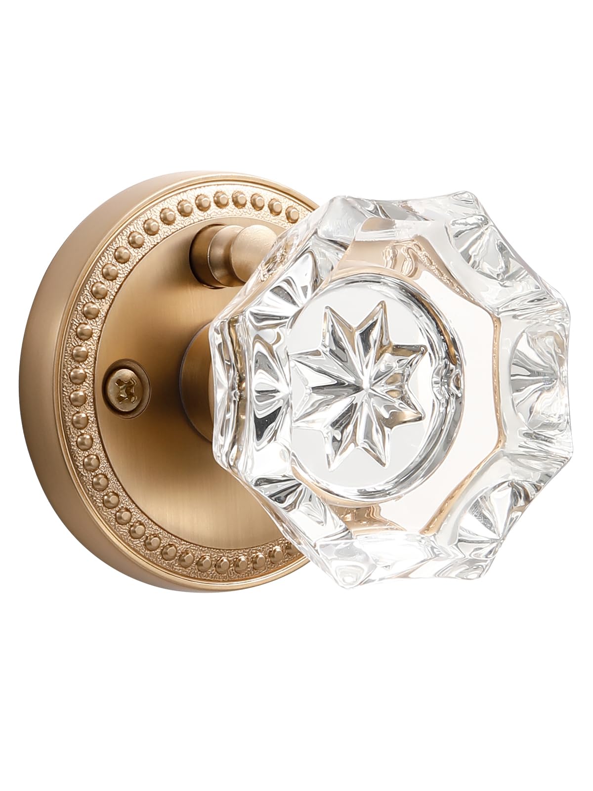 SORWDUERM Champagne Bronze door knob with crystal-like finish for interior privacy