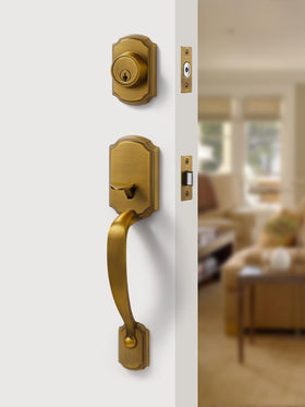 SORWDUERM deadbolt set with key for secure residential access.