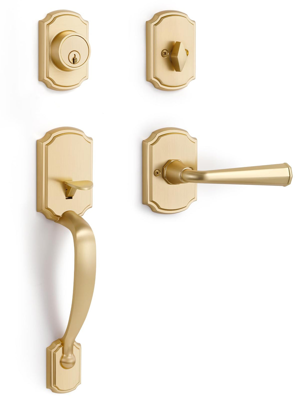 SORWDUERM gold front door handle for stylish, secure residential entry.