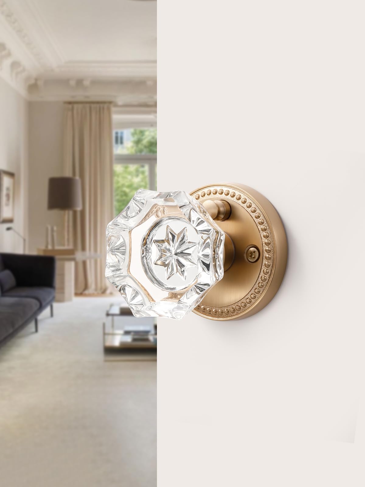 SORWDUERM zinc alloy door knob with champagne bronze finish
