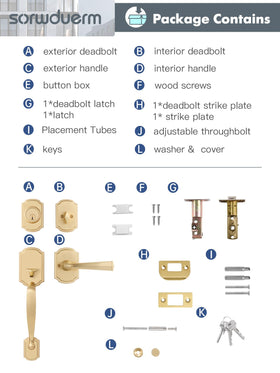 SORWDUERM zinc alloy construction offers durable, premium hardware finish.