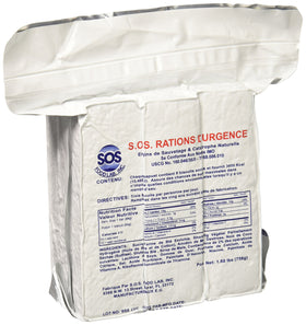 SOS Food Labs Rations emergency bars package showing 3600 calories for multi-day survival.