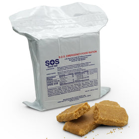 SOS Food Labs SOS Rations emergency bar packaging shows a compact 3-day emergency kit