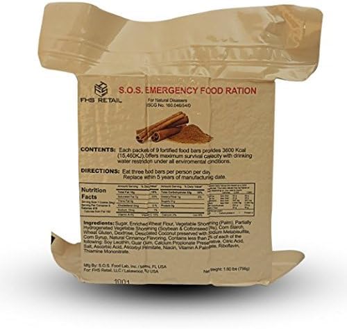 Package of SOS Rations with Coast Guard approval and long shelf life