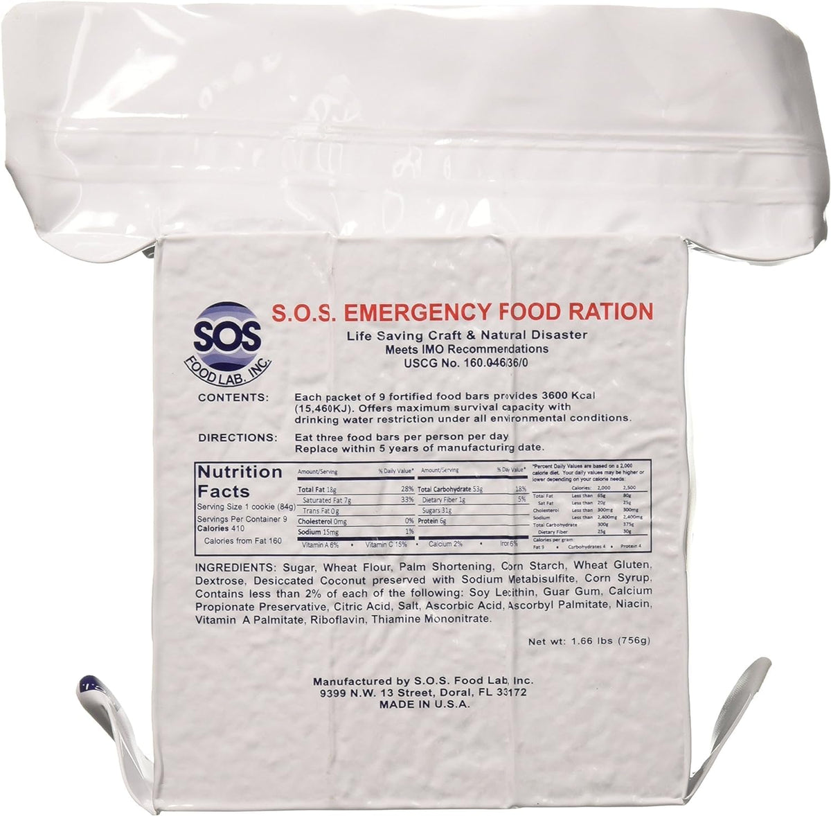 Ready-to-eat SOS Rations bars for emergency kit use
