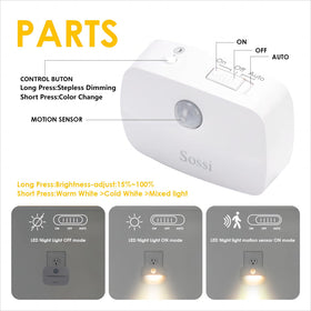 Sossi dusk-to-dawn sensor activates on motion in dark areas.