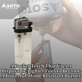 SOTO Pocket Torch adjustable flame enables precise lighting and fine tasks