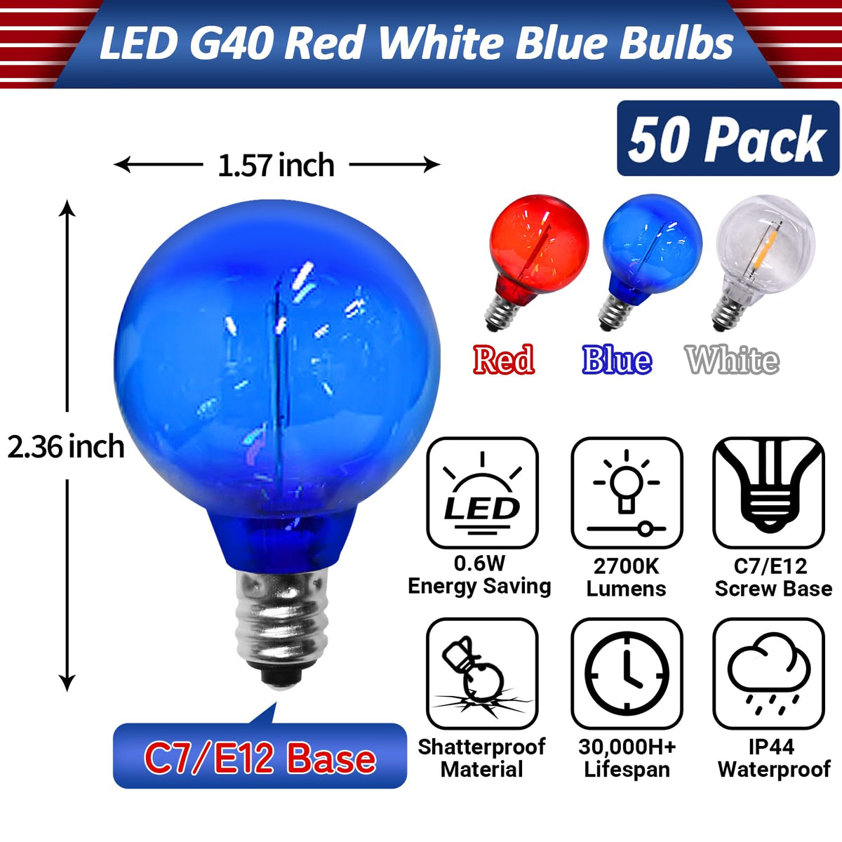 SOTOPOO G40 LED bulbs deliver long-lasting, energy-saving performance for seasonal celebrations.