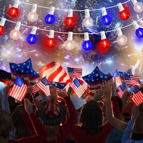 SOTOPOO plug-in patriotic lights for easy setup.