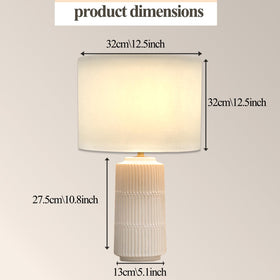 SOTTAE bedside nightstand lamps in beige-white hue for cozy ambiance