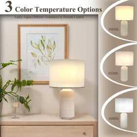 SOTTAE set of 2 white fabric shade lamps ideal bedside companions