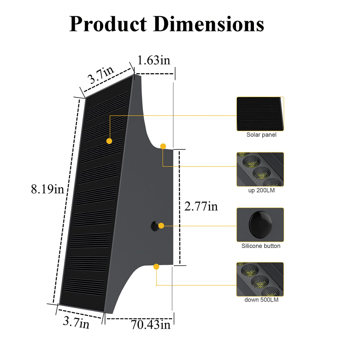 SOTTLOT IP65 weatherproof gate lights designed for rain and dust resistance.