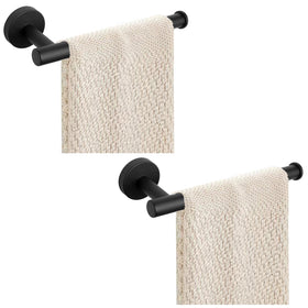 Sotuai 2-piece towel holder matte black wall mount for bathroom.